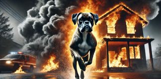 chien survie explosion maison