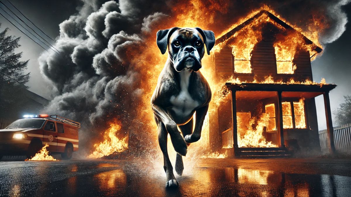 chien survie explosion maison